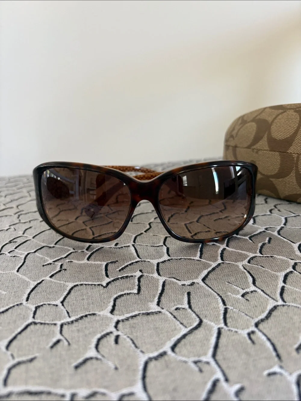 Coach Brown Tortoise Oversized Women's Sunglasses